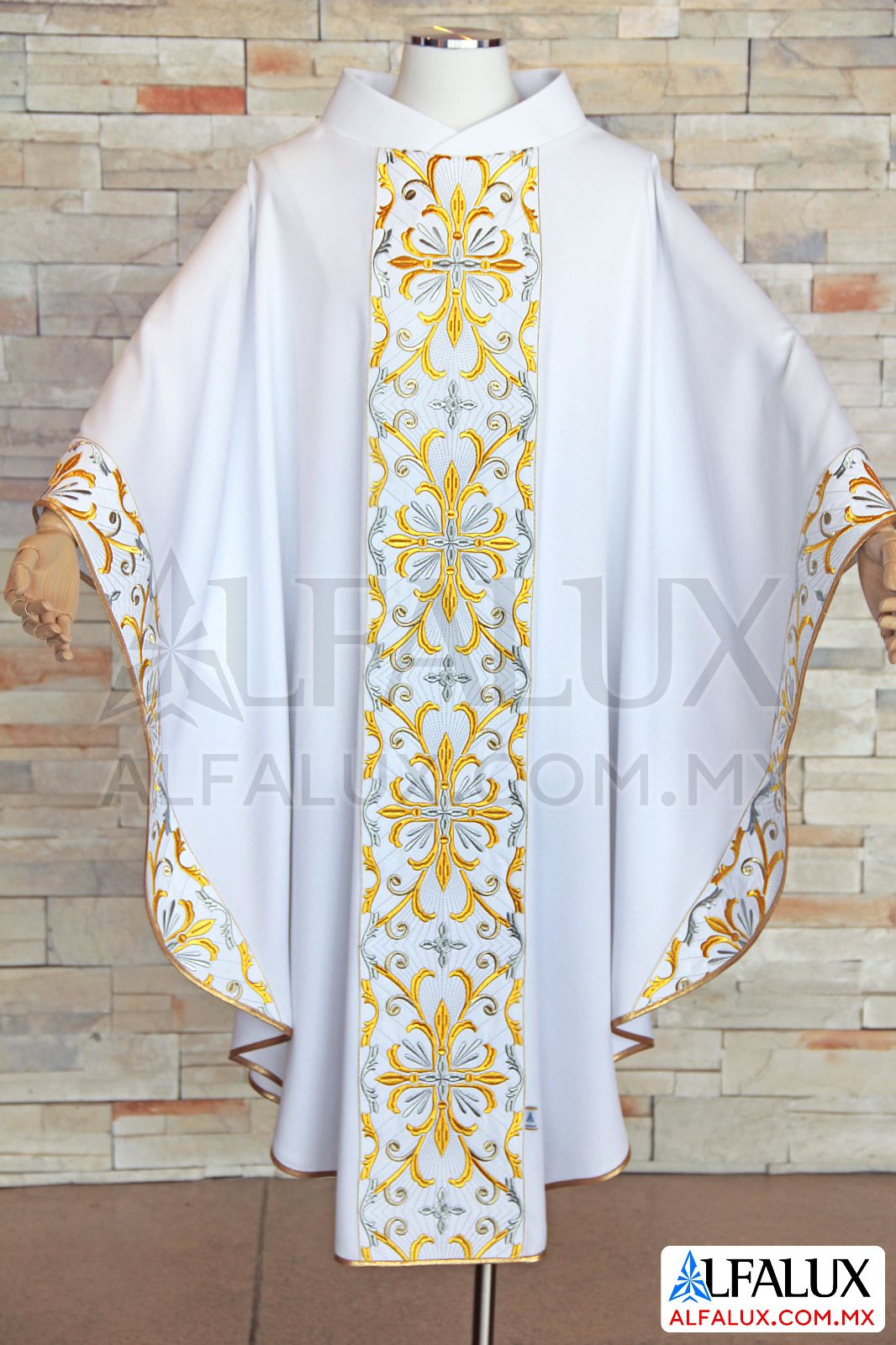 30 SAN MIGUEL Alfalux Casulla Blanco Laterales 25  (2)